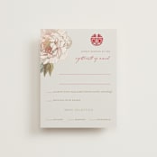 "Auspicious Peonies" - RSVP Cards in Evergreen by fatfatin - Front
