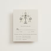 "Hand Illustrated Whimsical Chandelier" - RSVP Cards in Noir by Jackie Crawford - Front