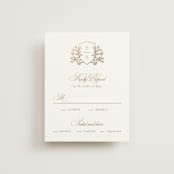 "Gold Crest" - RSVP Cards in Ivory by Mansi Verma - Front