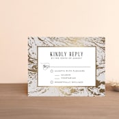 "Modern Marble" - RSVP Cards in Cloud by Kelly Schmidt - Front