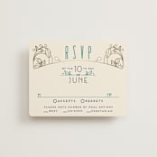 "Ornate Deco" - RSVP Cards in Goldenrod by GeekInk Design - Front