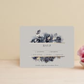"Enchanted Blooms" - RSVP Cards in Midnight by Lori Wemple - Front