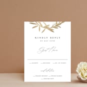 "laurel monogram" - RSVP Cards in Cotton by Stacey Meacham - Front