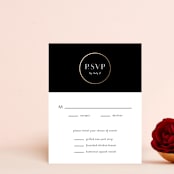 "New Monogram" - RSVP Cards in Licorice by Jessica Williams - Front