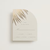 "Gilded Palm" - RSVP Cards in Sand by Melinda Denison - Front
