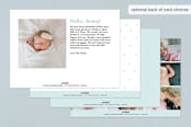 "Precious Name" - Birth Announcements in Baby Blue by Papermints - Back of Card