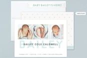 "Precious Name" - Birth Announcements in Baby Blue by Papermints - Assembled