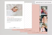 "Stacked" - Birth Announcements in Petal by Snow and Ivy - Back of Card