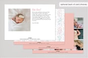 "Secret Garden" - Birth Announcements in Strawberry by Ana de Sousa - Back of Card