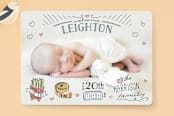 "Baby Stats" - Birth Announcements in Midnight by Christina Novak - Front
