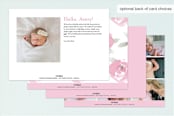 "Sweet As A Rose" - Birth Announcements in Rose Pink by J. Dario Design Co. - Back of Card