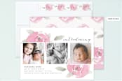 "Sweet As A Rose" - Birth Announcements in Rose Pink by J. Dario Design Co. - Assembled