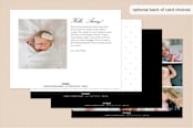 "Lucette" - Birth Announcements in Ink by Megan Davis - Back of Card