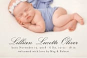 "Lucette" - Birth Announcements in Ink by Megan Davis - Close-Up