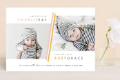 "Two Fold" - Birth Announcements in Blush by Snow and Ivy - Front