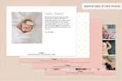 "Two Fold" - Birth Announcements in Blush by Snow and Ivy - Back of Card