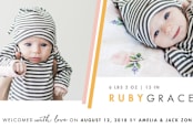 "Two Fold" - Birth Announcements in Blush by Snow and Ivy - Close-Up