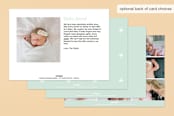 "All The Details" - Birth Announcements in Mint Chocolate Chip by Carolyn MacLaren - Back of Card