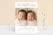 "Love Pair" - Birth Announcements in Mustard by Joanne James - Front
