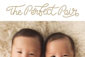 "Love Pair" - Birth Announcements in Mustard by Joanne James - Close-Up