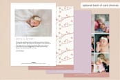 "Woodland Baby" - Birth Announcements in Plum by Ana de Sousa - Back of Card