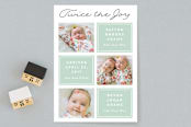 "Twin Joy" - Birth Announcements in Seaglass by Erica Krystek - Front