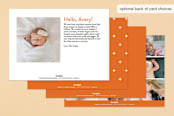 "Plus" - Birth Announcements in Tangerine by Olivia Raufman - Back of Card