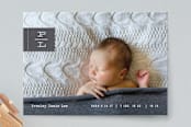 "Monogram Tag" - Birth Announcements in Sky by Eric Clegg - Front