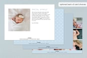 "Monogram Tag" - Birth Announcements in Sky by Eric Clegg - Back of Card