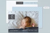 "Monogram Tag" - Birth Announcements in Sky by Eric Clegg - Assembled