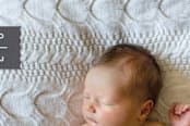 "Monogram Tag" - Birth Announcements in Sky by Eric Clegg - Close-Up
