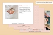 "Second Glance" - Birth Announcements in Peony by Carolyn MacLaren - Back of Card