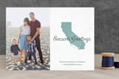 "seasons greetings california" - Retired Holiday Cards in undersea blue by Summer Winkelman - Front