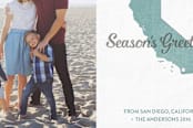 "seasons greetings california" - Retired Holiday Cards in undersea blue by Summer Winkelman - Close-Up