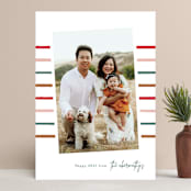 "Super Stripe" - Retired Holiday Cards in Pine by Lauren Chism - Front