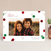 "Christmas Dots" - Retired Holiday Cards in Cardinal by Pixel and Hank - Front