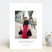 "Avec Joie" - Retired Holiday Cards in Charcoal by That Girl Press - Front