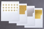 "Bold Sparkle" - Retired Holiday Cards in Gold by Jen Soll - Envelope Liners