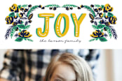 "vintage floral joy" - Retired Holiday Cards in Candied Lemon by Tanya Lee of Frooted Design - Close-Up