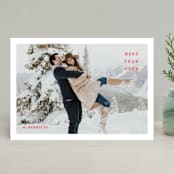 "Editorial Minimal" - Retired Holiday Cards in Cranberry by Julie Murray - Front