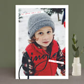 "Jingle" - Retired Holiday Cards in Charcoal by Erin German - Front