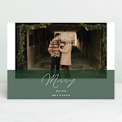 "To Be Merry" - Retired Holiday Cards in Hunter by Kasia Labocki - Front