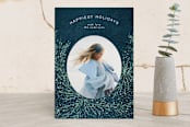 "snowfall filigree" - Retired Holiday Cards in midnight by Phrosné Barwood - Front