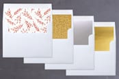 "Botanical Merry" - Retired Holiday Cards in Cranberry by Kristen Magee - Envelope Liners