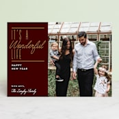"Wonderful Christmas" - Retired Holiday Cards in Maroon by Jennifer Lew - Front