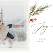 "Berry Sprig" - Retired Holiday Cards in Frosted Evergreen by Wildfield Paper Co - Close-Up