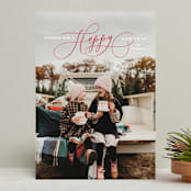 "Jubilantly" - Retired Holiday Cards in Ruby by Lauren Chism - Front