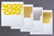 "Hand Lettered Peace and Joy" - Retired Holiday Cards in Canary by Half Pint Studio - Envelope Liners