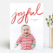 "Joyful Note" - Retired Holiday Cards in Berry by Lea Velasquez - Front