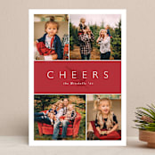 "Joyful Fern" - Retired Holiday Cards in Cranberry by Carolyn MacLaren - Front